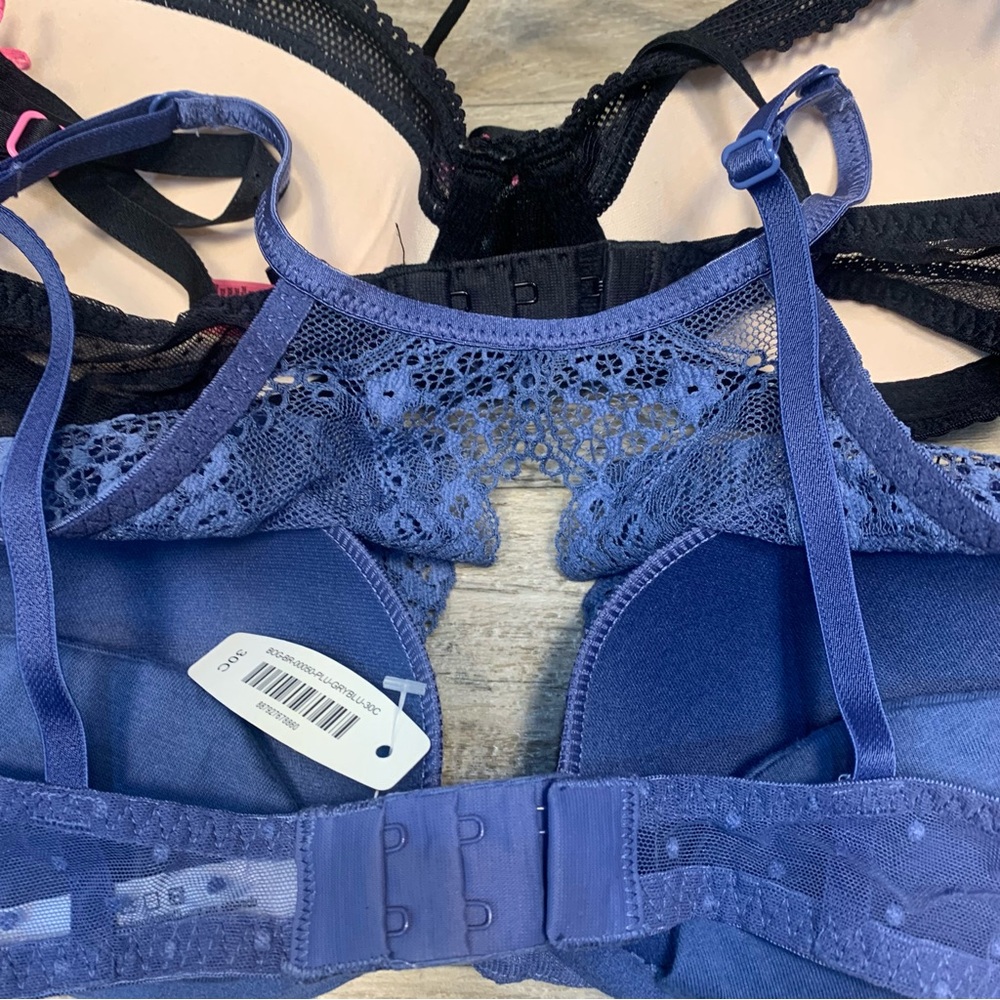 Betsy Johnson Adore Me 2 Underwired Lace Bras Lined Push Up - Picture 9 of 11
